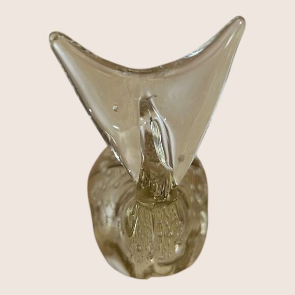 🐳 VTG SMALL GLASS WHALE FIGURINE NO CHIPS NO CRACKS 3" x 4" - Picture 3 of 8